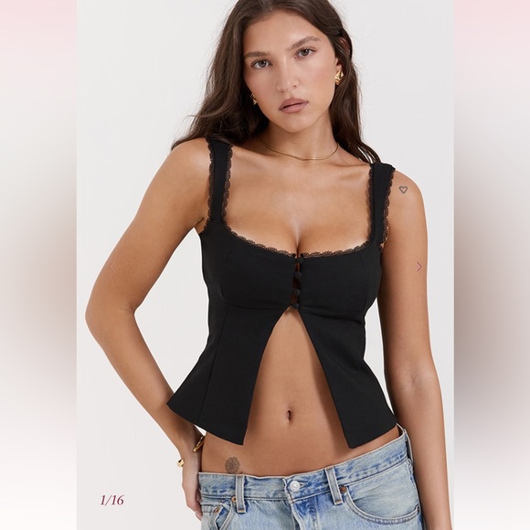 House of CB Tops - NWT. House Of CB Noura Lace Trim Too. NEW